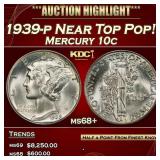 1939-p Mercury Dime Near Top Pop! 10c ms68+ SEGS