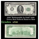 1928 $100 Green Seal Federal Reserve Note "Redeema