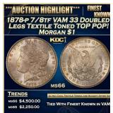1878-p 7/8tf VAM 33 Doubled Legs Morgan Dollar Tex