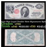 1917 $1 Large Size Legal Tender Note Grades vf++ S