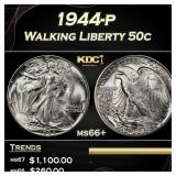 1944-p Walking Liberty Half Dollar 50c ms66+ SEGS