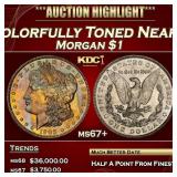 1903-p Morgan Dollar Colorfully Toned Near Top Pop