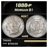 1888-p Morgan Dollar $1 Grades ms66