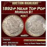 1892-p Morgan Dollar Near Top Pop $1 ms65+ SEGS