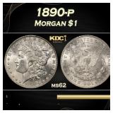 1890-p Morgan Dollar $1 Grades ms62