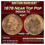 1878 Proof Indian Cent Near Top Pop 1c pr66+ rb SE