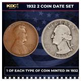 1932 5 Coin Date Set, 1 Of Each Type Of Coin Minte