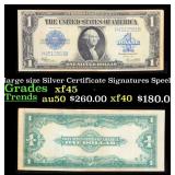 1923 $1 large size Silver Certificate Grades xf+ S