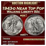 1943-d Walking Liberty Half Dollar Near Top Pop 50