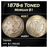 1878-s Morgan Dollar Toned $1 ms65+ SEGS