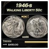1946-s Walking Liberty Half Dollar 50c Grades ms66