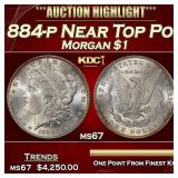 1884-p Morgan Dollar Near Top Pop! $1 ms67 SEGS