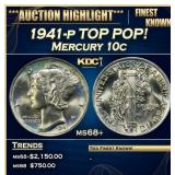1941-p Mercury Dime TOP POP! 10c ms68+ SEGS