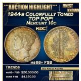 1944-s Mercury Dime Colorfully Toned TOP POP! 10c