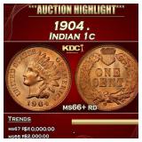1904 Indian Cent . 1c ms66+ rd SEGS