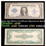 1923 $1 large size Silver Certificate Grades xf Si
