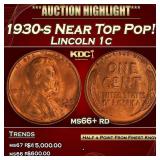 1930-s Lincoln Cent Near Top Pop! 1c ms66+ rd SEGS