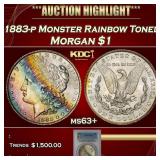 PCGS 1883-p Morgan Dollar Monster Rainbow Toned $1