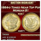 1884-o Morgan Dollar Toned Near Top Pop $1 ms67+ S