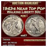 1943-s Walking Liberty Half Dollar Near Top Pop 50
