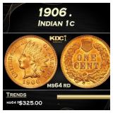1906 Indian Cent . 1c Grades ms64 rd