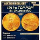 1911-d Gold St. Gaudens Double Eagle TOP POP! $20