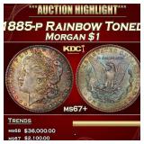 1885-p Morgan Dollar Rainbow Toned $1 ms67+ SEGS