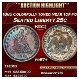 1885 Proof Seated Liberty Quarter Colorfully Toned