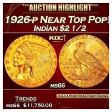 1926-p Gold Indian Quarter Eagle Near Top Pop! $2