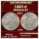 1901-p Morgan Dollar $1 au58 SEGS