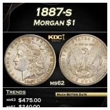 1887-s Morgan Dollar $1 Grades ms62