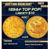 1894-p Gold Liberty Eagle TOP POP! $10 ms65 SEGS