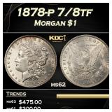 1878-p 7/8tf Morgan Dollar $1 Grades ms62
