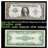 1923 $1 large size Silver Certificate Grades xf Si
