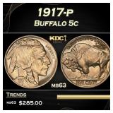 1917-p Buffalo Nickel 5c Grades ms63