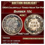 1904 Proof Barber Dime Colorfully Toned Near Top P