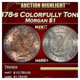 1878-s Morgan Dollar Colorfully Toned $1 ms66+ SEG