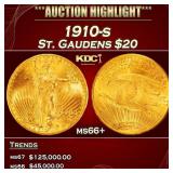 1910-s Gold St. Gaudens Double Eagle $20 ms66+ SEG