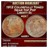 1912 Liberty Nickel Colorfully Toned Near Top Pop