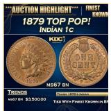 1879 Indian Cent TOP POP! 1c ms67 bn SEGS