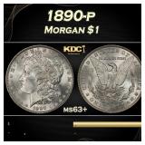 1890-p Morgan Dollar $1 Grades ms63+
