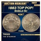1883 Proof Shield Nickel TOP POP! 5c pr68 SEGS