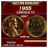 1955 Proof Lincoln Cent 1c pr69 rd SEGS