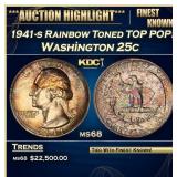 1941-s Washington Quarter Rainbow Toned TOP POP! 2
