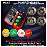 2020 4 Silver Coin Botte Cap Ser Coca Cola, Diet C