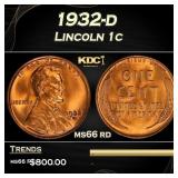 1932-d Lincoln Cent 1c Grades ms66 rd