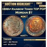1898-p Morgan Dollar Rainbow Toned TOP POP! $1 ms6