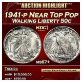 1941-p Walking Liberty Half Dollar Near Top Pop 50