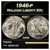 1946-p Walking Liberty Half Dollar 50c Grades ms66