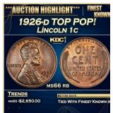 1926-d Lincoln Cent TOP POP! 1c ms66 rb SEGS